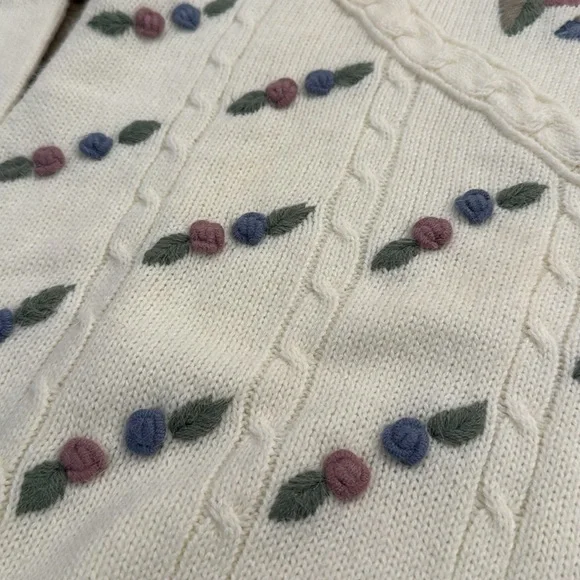 Vintage Alfred Dunner knit embroidered jumper sweater like love shack fancy - Picture 4 of 8
